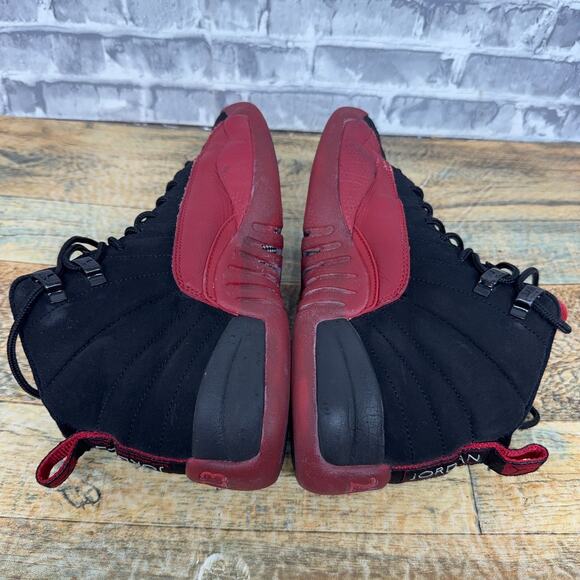 Nike Air Jordan 12 XII Retro Flu Game Black Red GS 153265-065 Youth Size 5Y Rare - Picture 10 of 11